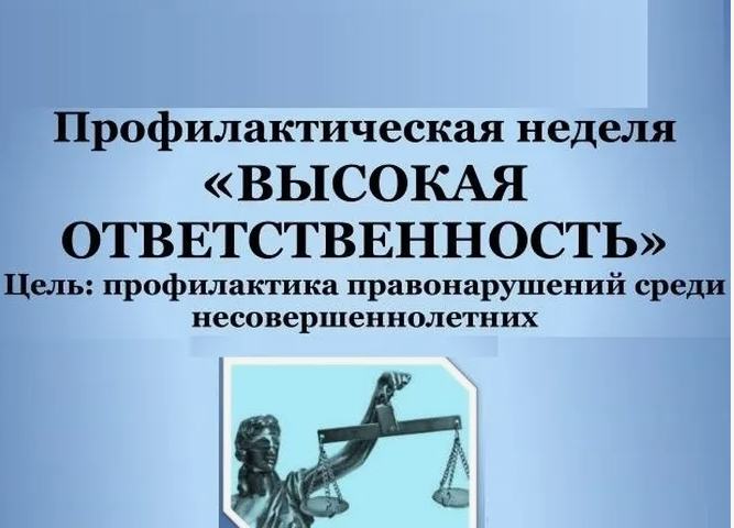Профилактическая неделя "Высокая ответственность".